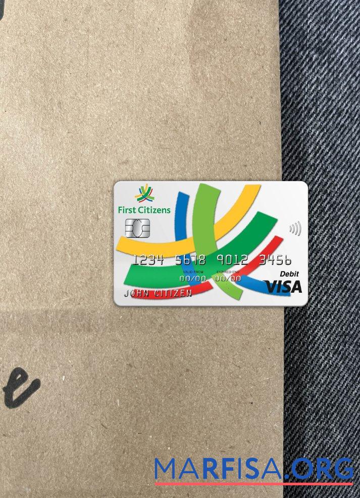 Printable Barbados First Citizens bank visa card photolook front real example